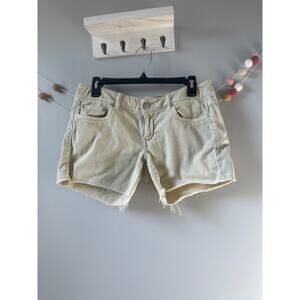 American Eagle Pale Yellow Girlfriend Denim Shorts